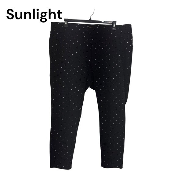 Philosophy Womens Polka Dot Pants SZ 3X Black/Metallic Dot Pattern - Picture 1 of 11